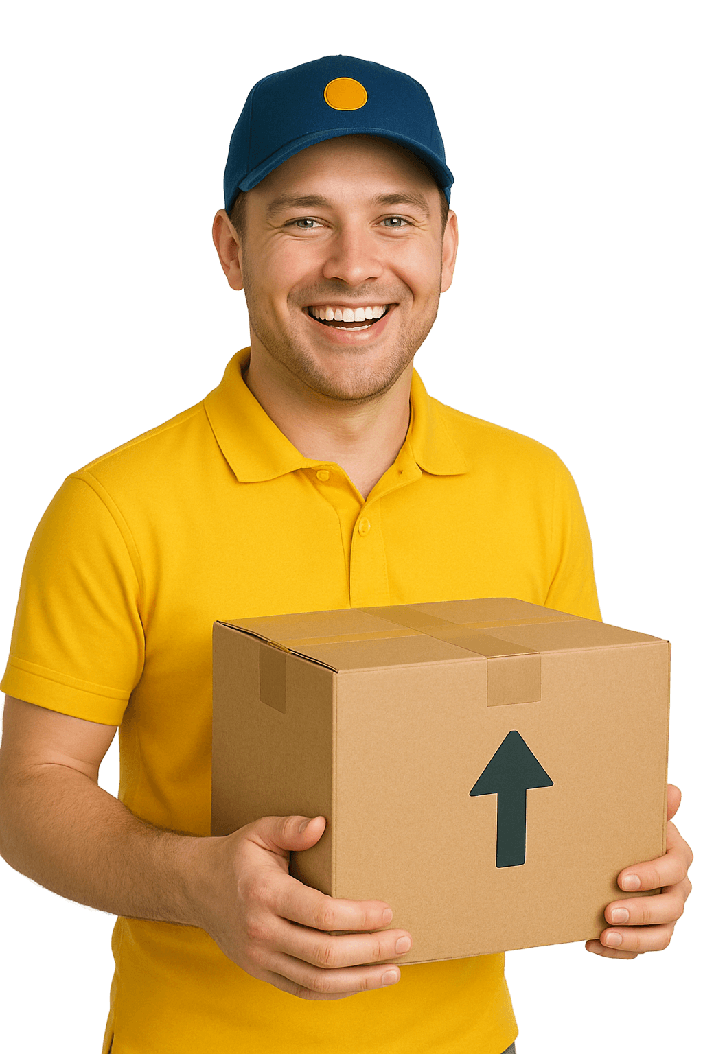 Logistics Courier holding package